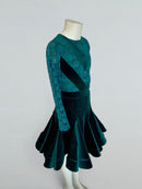 girls emerald ballroom dance dress