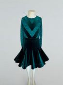 girls emerald ballroom dance dress