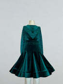 girls emerald ballroom dance dress