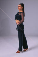 High Rise Fringed Pants