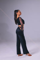 High Rise Fringed Pants