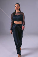 High Rise Fringed Pants