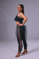 Women's leggings with fringe stripes