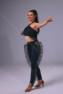 Women's leggings with fringe stripes