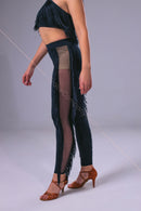 Women's leggings with fringe stripes