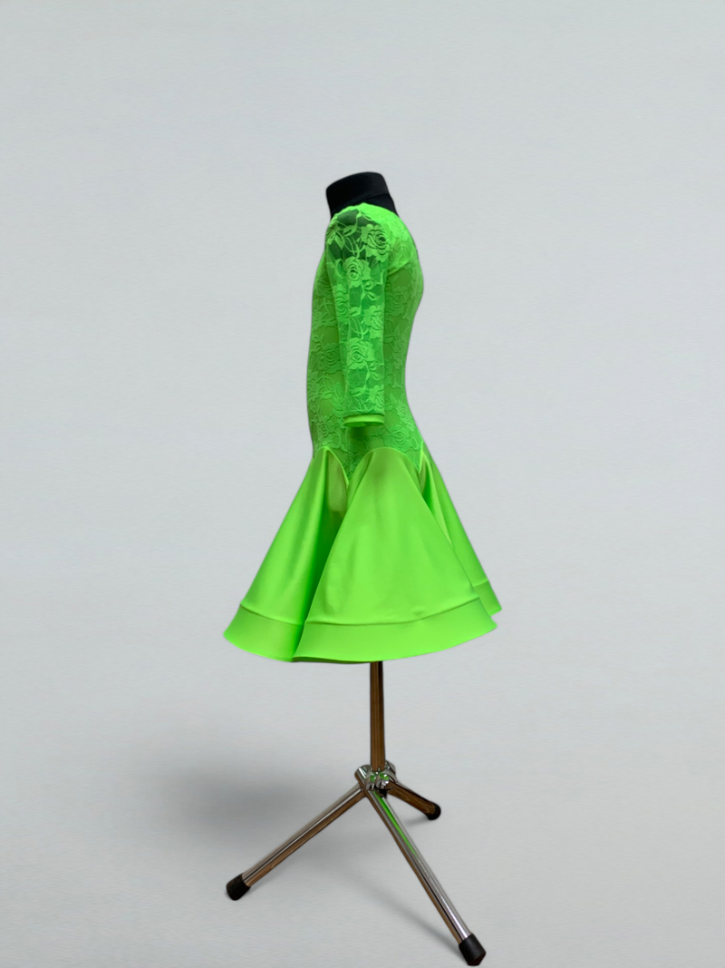 neon dance dress Ombre Sequin Skater Dress Jazz Costume