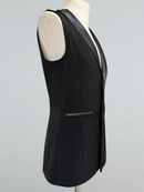 Men's Black Dance Vest with Satin Lapels