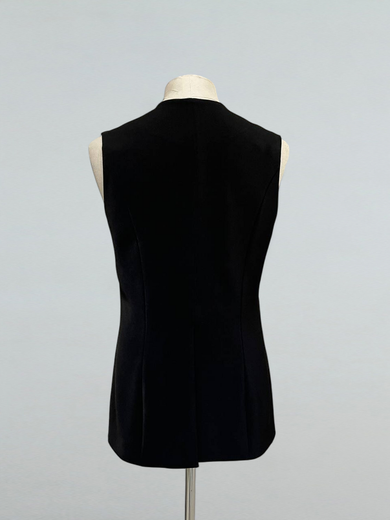 Men's Black Dance Vest with Satin Lapels