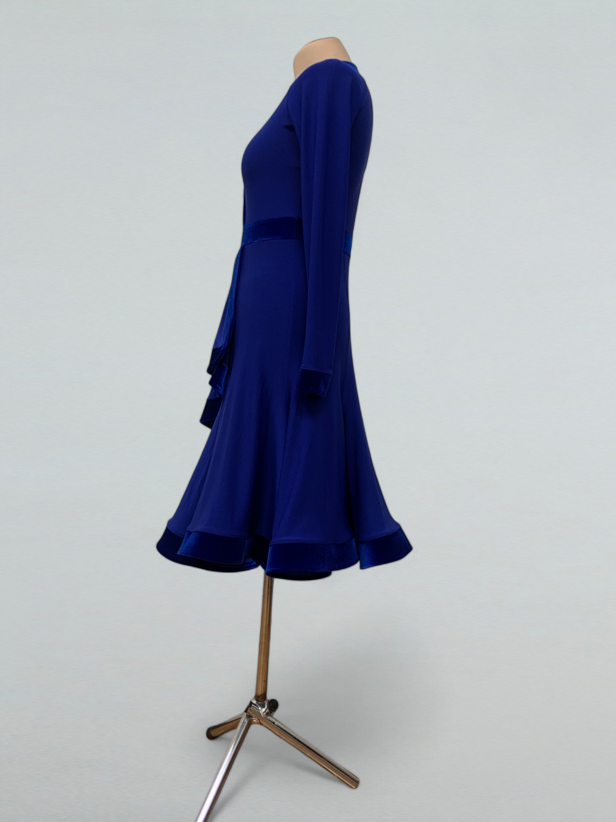 blue ballroom dress Strapless Long Blue Ballroom Prom Dress With Big Ruffle Skirt - $268.6894  #TZ1340