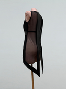 Sleeveless top with leather inserts