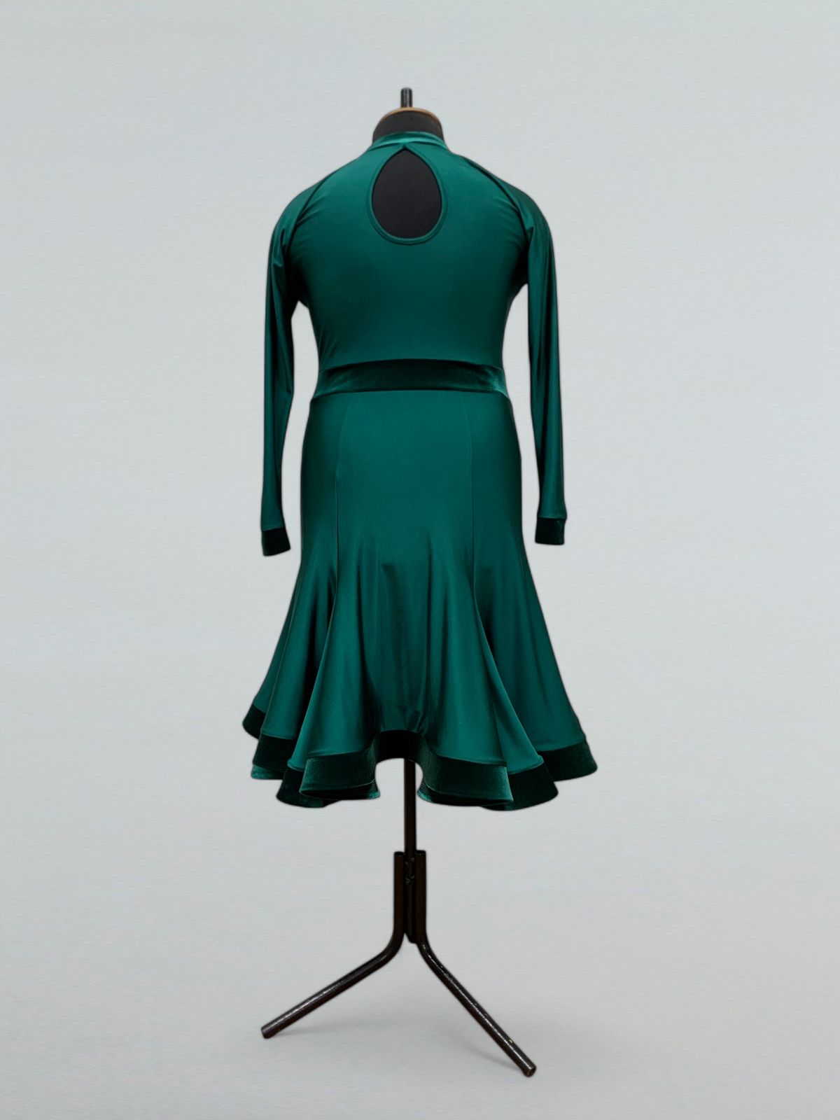 slim fit dress slacks Metallic Emerald Green Latin Dress