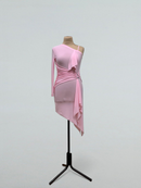Light Pink Asymmetric Latin Dance Dress