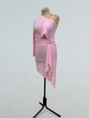 Light Pink Asymmetric Latin Dance Dress