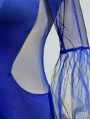 Striking Royal Blue Ballroom Gown with Dramatic Tulle Sleeves