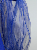 Striking Royal Blue Ballroom Gown with Dramatic Tulle Sleeves