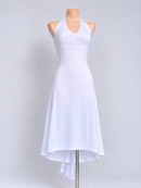 High-low hem white dress front view