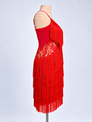 Thin strap latin dress side view