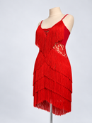 Woven cord V-neckline three-quarter view