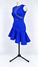 Sleeveless lace inset dress angled front