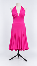 Raspberry pink halter tango dress front