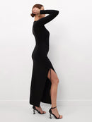 Elegant Wrap Dance Dress with Side Slit