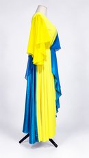 Yellow side profile with blue cape