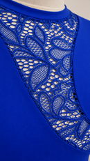 Guipure lace insert close-up