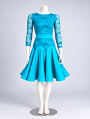 Turquoise girls ballroom dress front