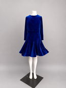royal blue velvet dance dress