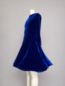 royal blue velvet dance dress