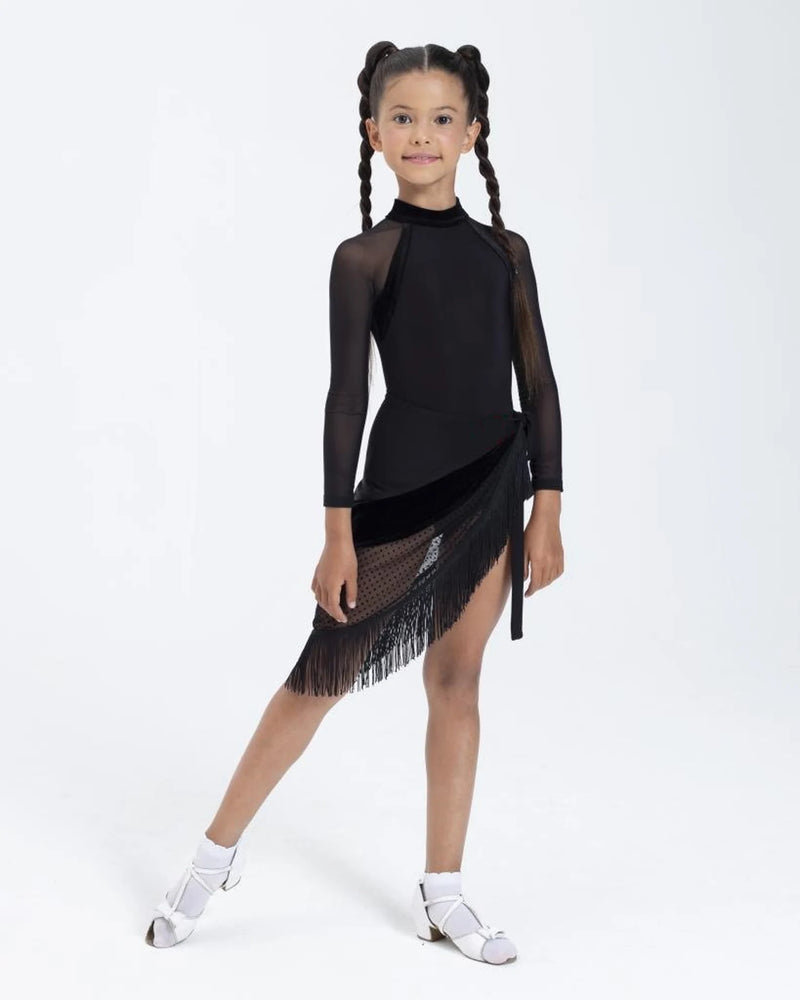 Black fringe dance scarf skirt