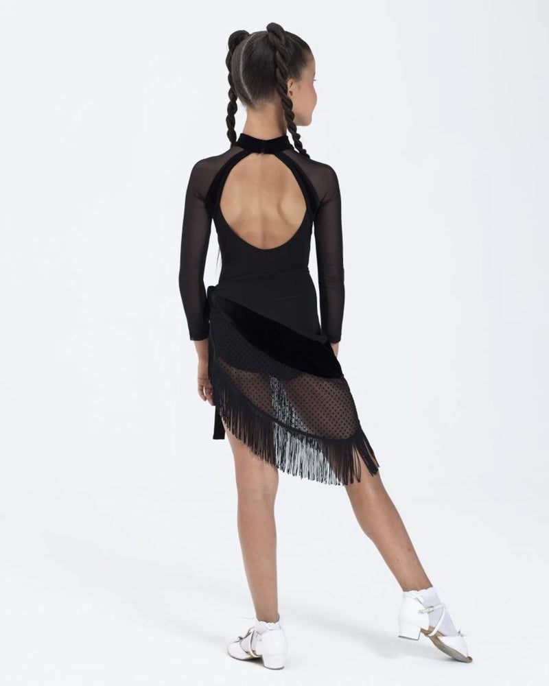 Black fringe dance scarf skirt