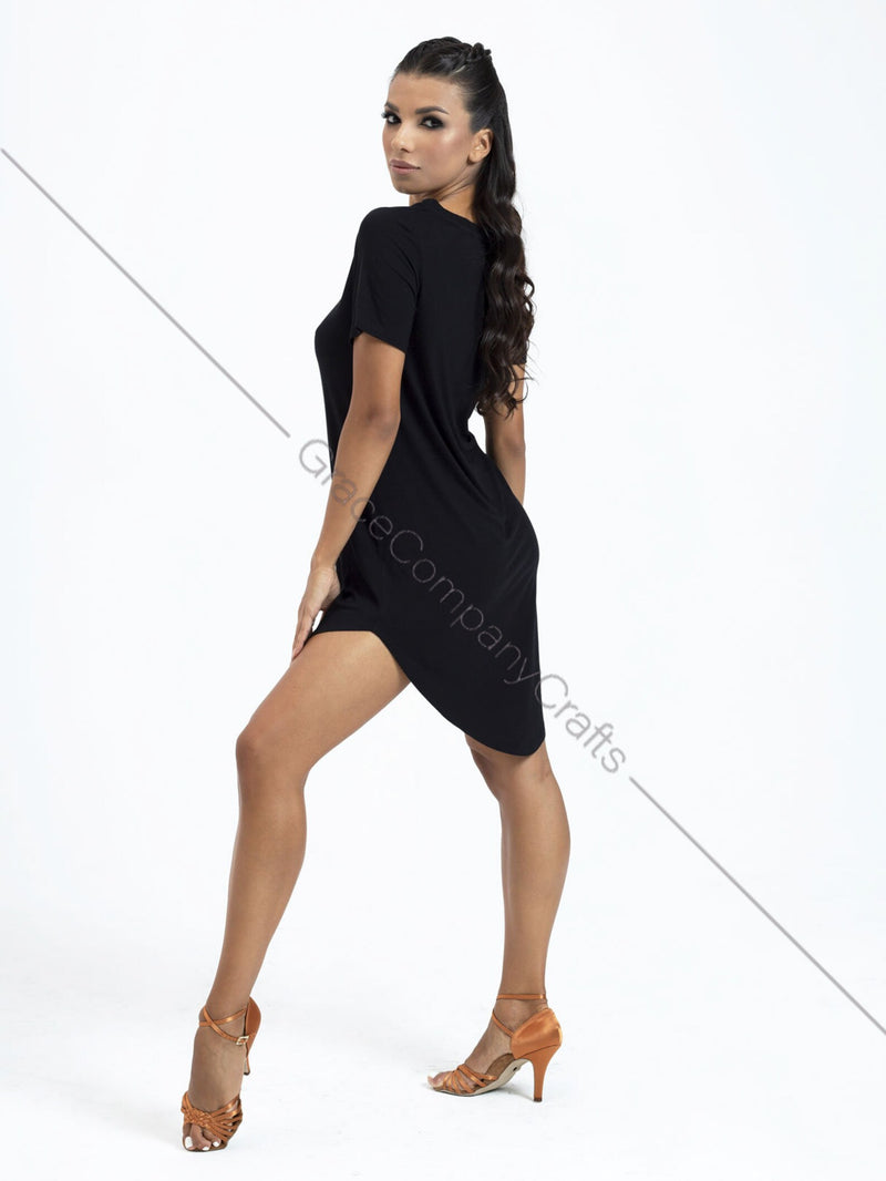 Comfortable black dance tunic for women