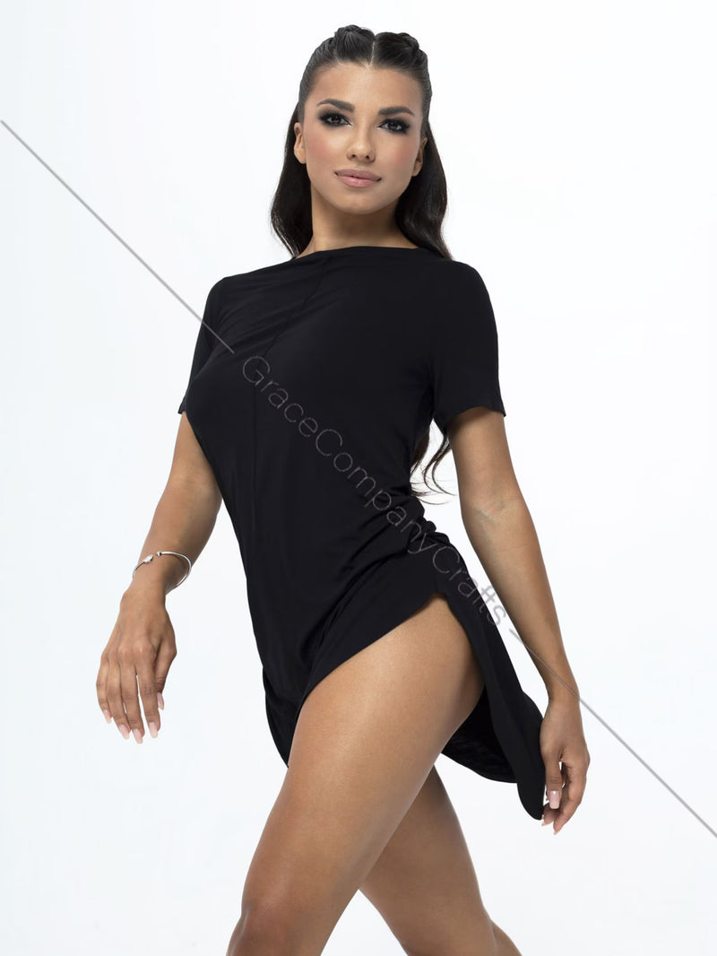 Comfortable black dance tunic for women