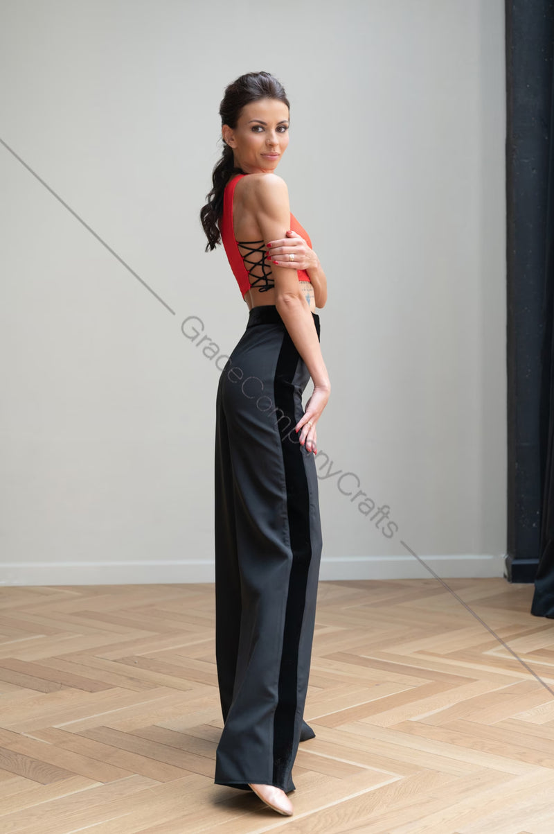 Black wide-leg dance pants