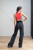 Black wide-leg dance pants