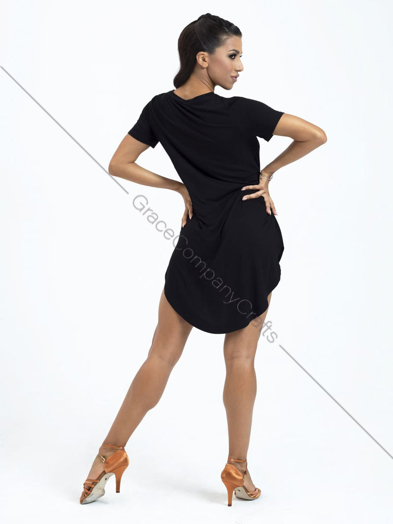 Comfortable black dance tunic for women