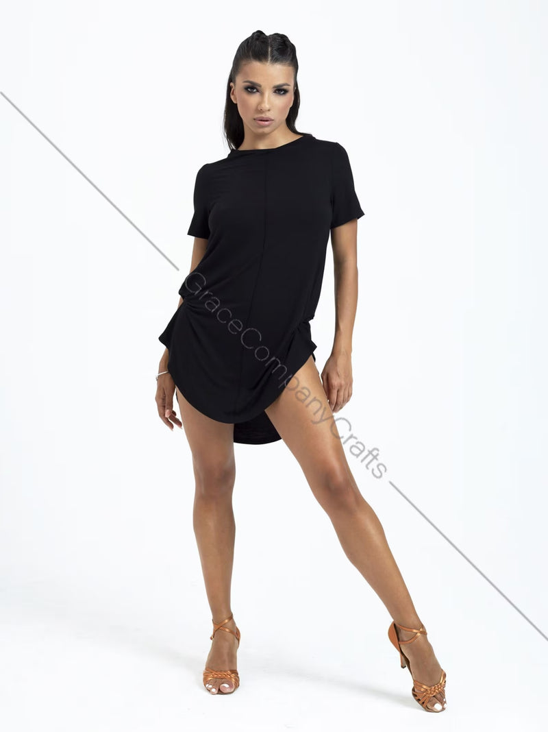 Comfortable black dance tunic for women