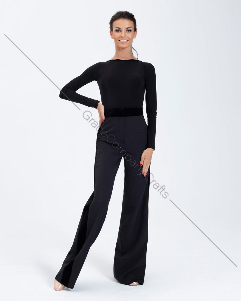 Black wide-leg dance pants