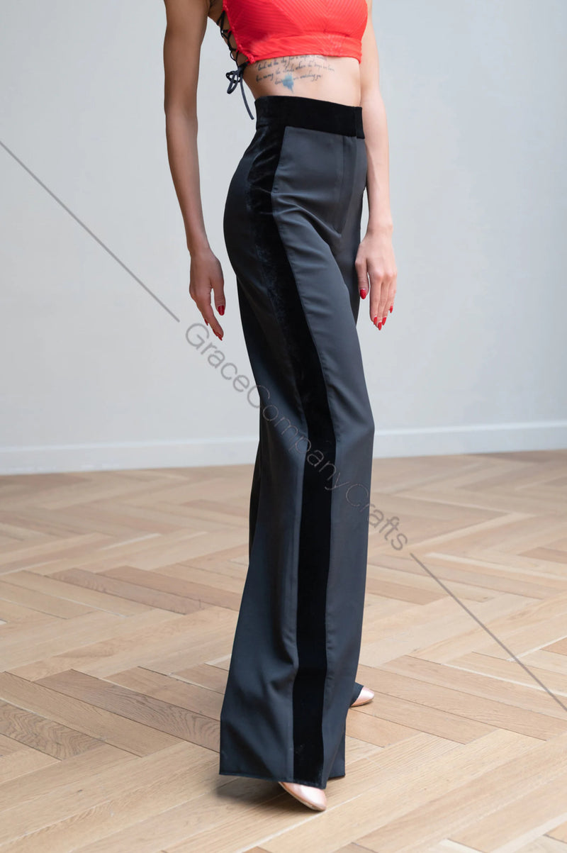 Black wide-leg dance pants