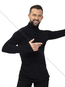 Men's Black Dance Turtleneck