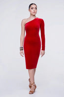 velvet red tango dress