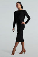 Elegant Black Boatneck Dress: Embrace Your Feminine Curves