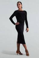Elegant Black Boatneck Dress: Embrace Your Feminine Curves
