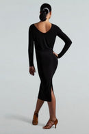 Elegant Black Boatneck Dress: Embrace Your Feminine Curves