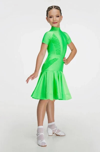 Ranking ballroom dance dress made of supplex, elastic guipure trim