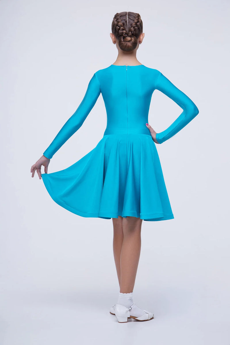 Dance dress for performances on the dance floor made of supplex with long sleeves