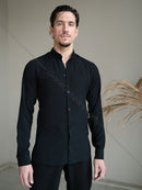 Men's dance shirt with mandarin collar