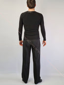 Black dance shirt. Men's dance shirt. Dancing clothes