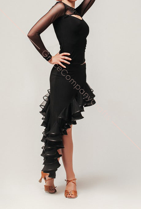 latin ballroom dance skirt
